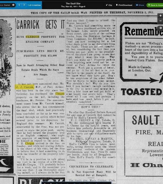 File:SaultStar1911CarrickBuysClergueProperty.jpg